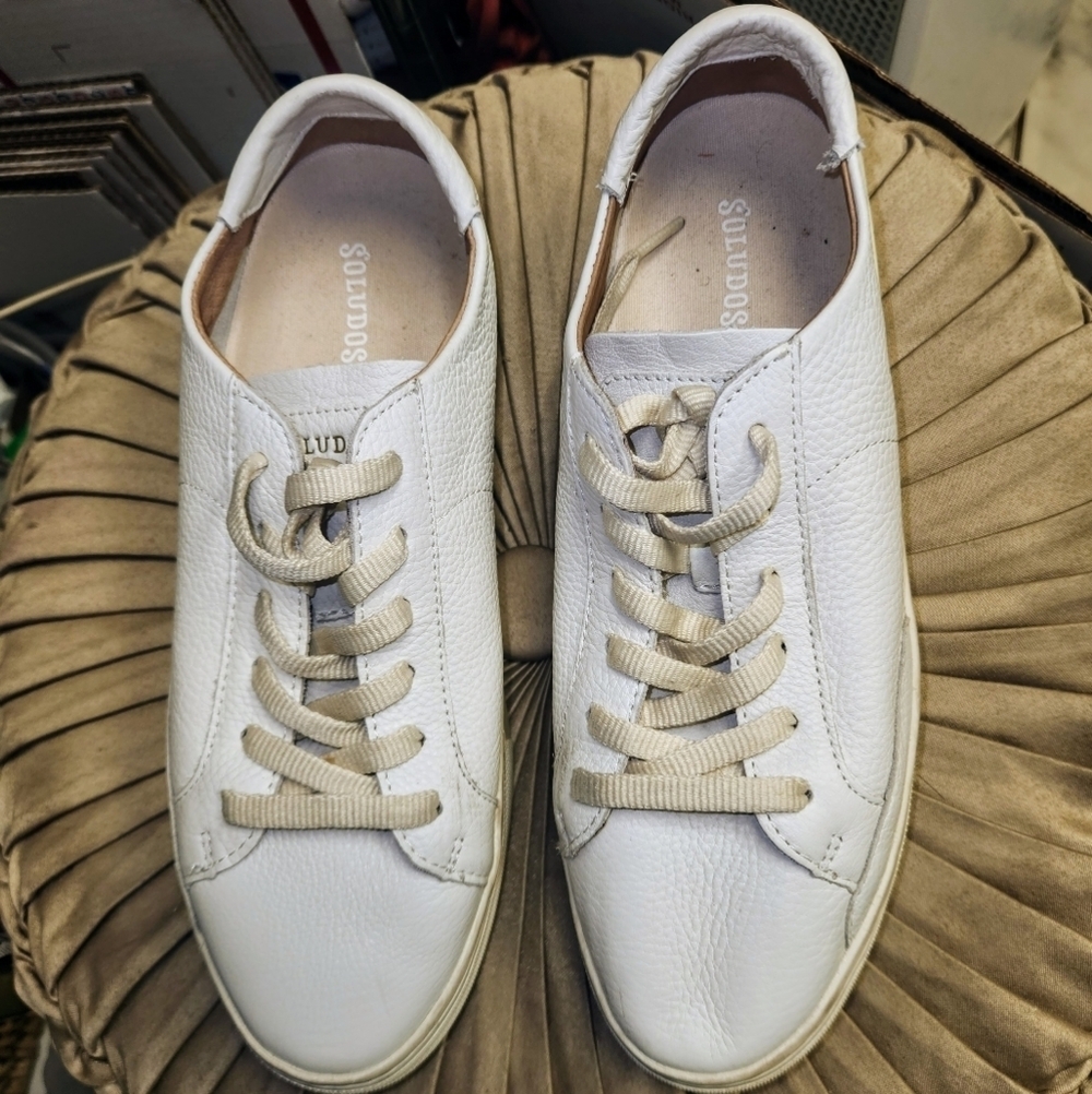SOLUDOS Ibiza White Leather Platform Sneakers In Oasis White Size 9.5 - Picture 3 of 16